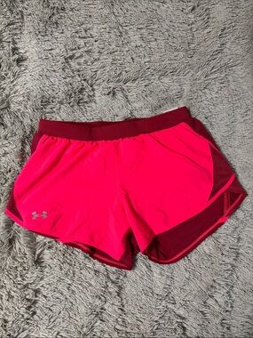 Under Armour Women Hot Pink with Maroon Athletic Shorts